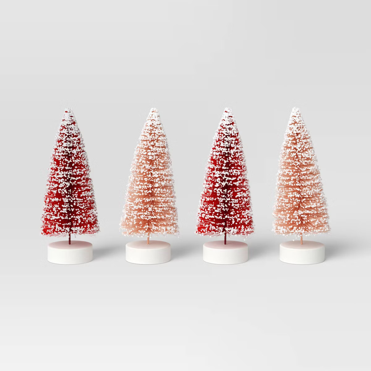 4pc 4" Sisal Bottle Brush Tree Christmas Figurine Set - Wondershop™ | Target