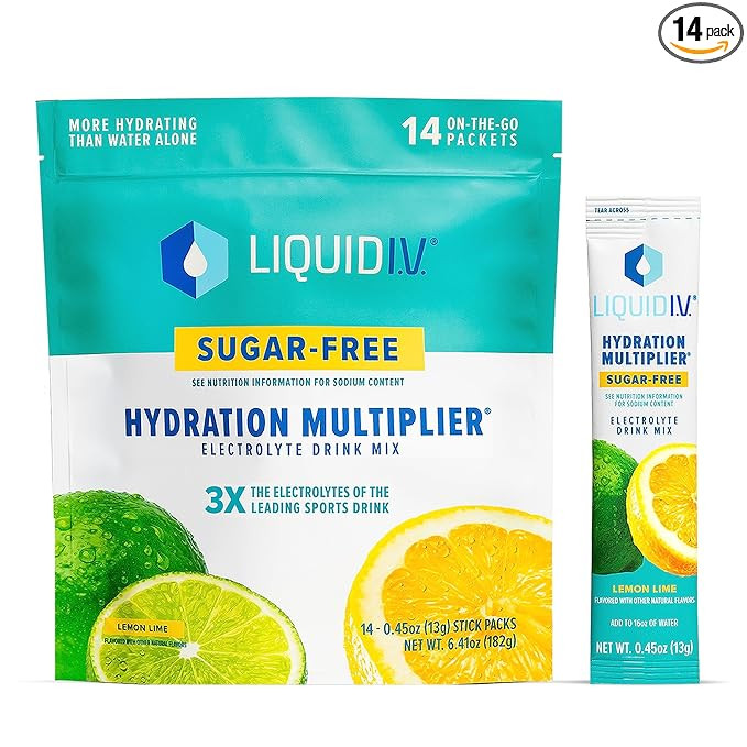 Liquid I.V. Sugar-Free Hydration Multiplier - Lemon Lime – Sugar-Free Hydration Powder Packets... | Amazon (US)