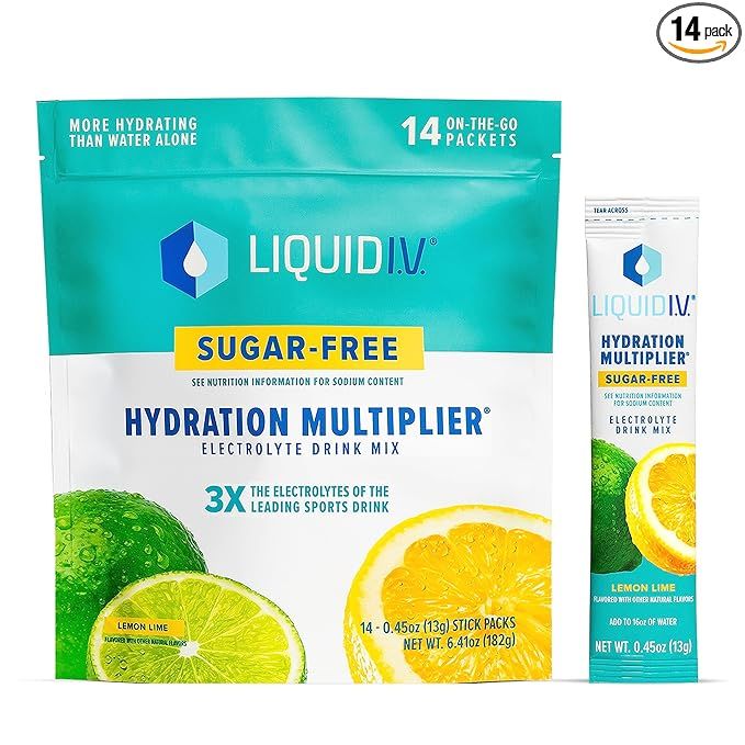Liquid I.V. Sugar-Free Hydration Multiplier - Lemon Lime – Sugar-Free Hydration Powder Packets... | Amazon (US)