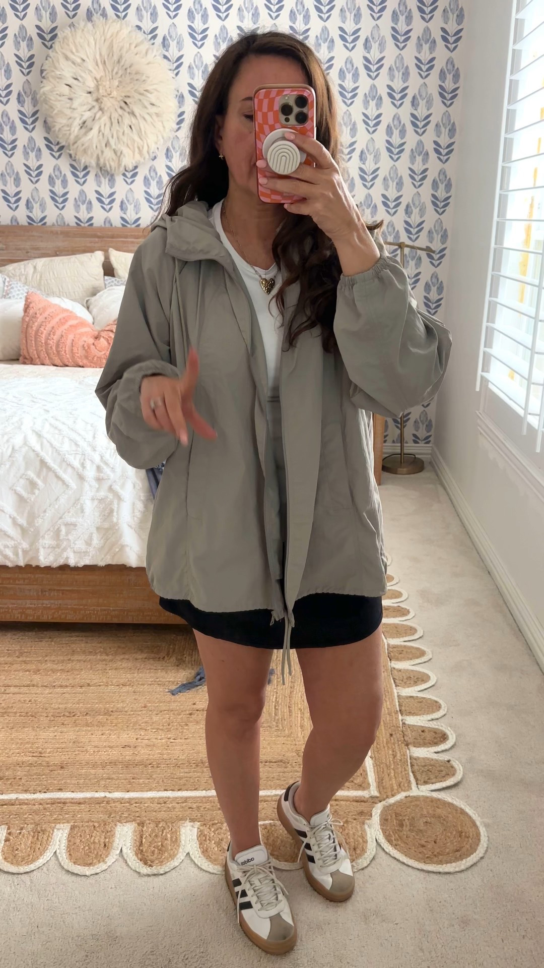 Size down. Wearing a small☔️ Two color options!
.


#LTKActive #LTKmomlife #LTKSeasonal