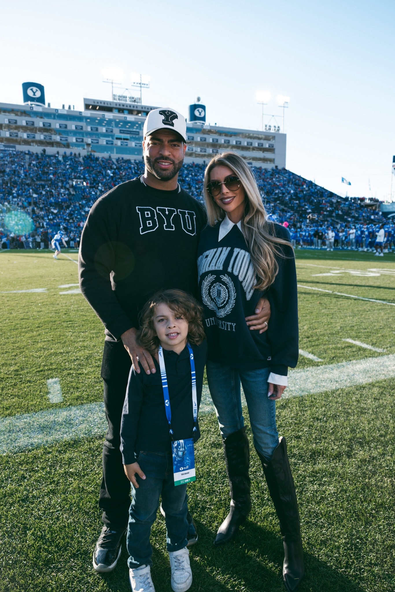 Trae’s first time to BYU for a football game and he was all in! Linked our exact outfits and some similar pieces to capture our fall game day looks. 💙🤍

#LTKFamily #LTKFindsUnder100 #LTKKids