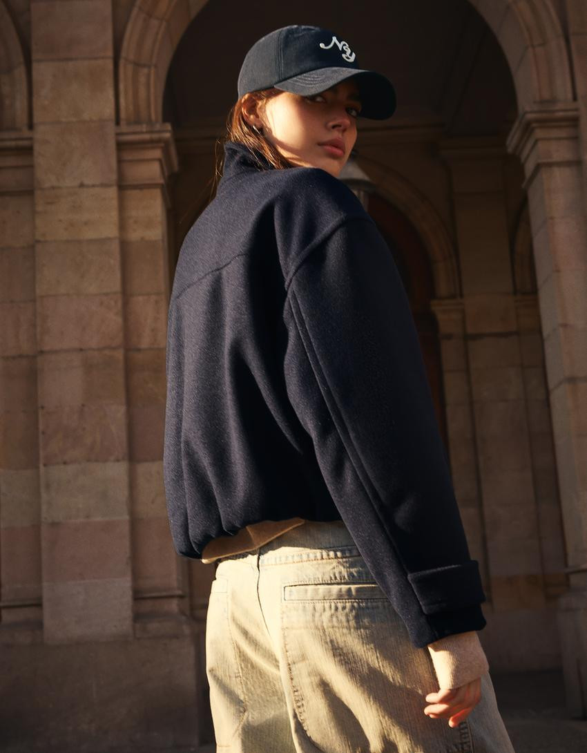 Soft touch zip-up jacket - New - Women | Bershka GB