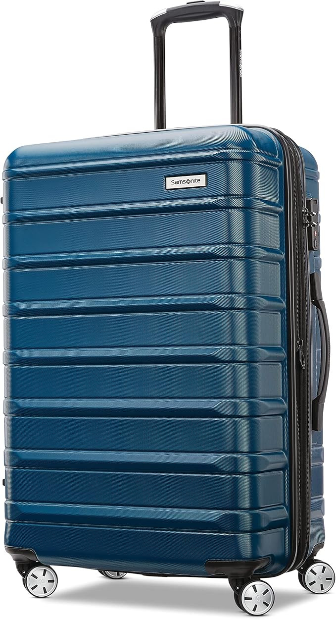 Samsonite Omni 2 Hardside Expandable Luggage, Lagoon Blue, Checked-Medium 24-Inch | Amazon (US)