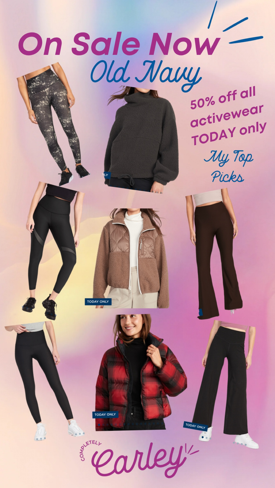 Shop the links below for some of my favorite old navy pieces at 50% off. These are some of my favorite leggings!!! I wear a size L. 

#LTKFind #LTKGiftGuide #LTKunder100