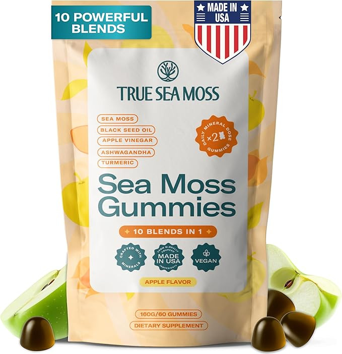 Sea Moss & Apple Cider Vinegar Gummies – 10-in-1 Herbal Blend with Black Seed Oil, Ashwagandha,... | Amazon (US)