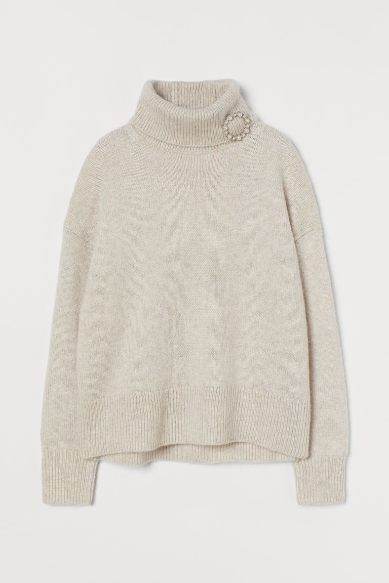 Turtleneck Sweater with Brooch | H&M (US + CA)