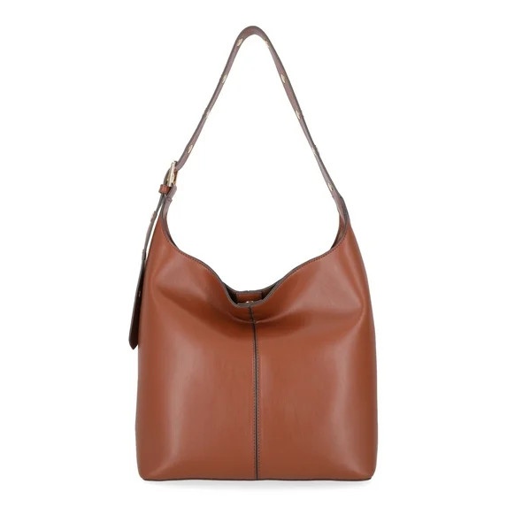 Time and Tru Women's Shively Faux Leather Bucket Handbag, Cognac - Walmart.com | Walmart (US)