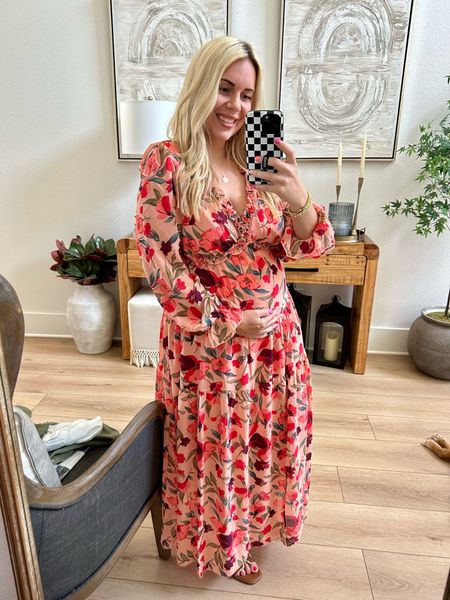 This maxi dress from @walmart is absolutely stunning! I sized up to an xl for bump room but it’s TTS. I want it in all the colors! It’s light and flowy and perfect for baby showers, special events, and family photos! #walmartpartner #walmartfashion @walmartfashion #walmartfinds 

#LTKmidsize #LTKwedding #LTKbump