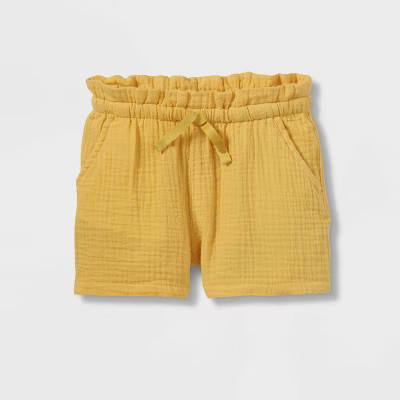 Toddler Girls' Solid Pull-On Shorts - Cat & Jack™ Light Mustard | Target