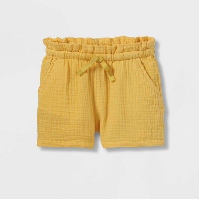 Toddler Girls' Solid Pull-On Shorts - Cat & Jack™ Light Mustard | Target