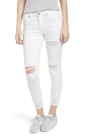 Women's Vigoss Ripped Skinny Jeans, Size 24 - White | Nordstrom