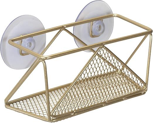 Kitchen Details Satin Gold Geode Sponge Holder | Durable Iron Construction | Suction Cup Stabiliz... | Amazon (US)