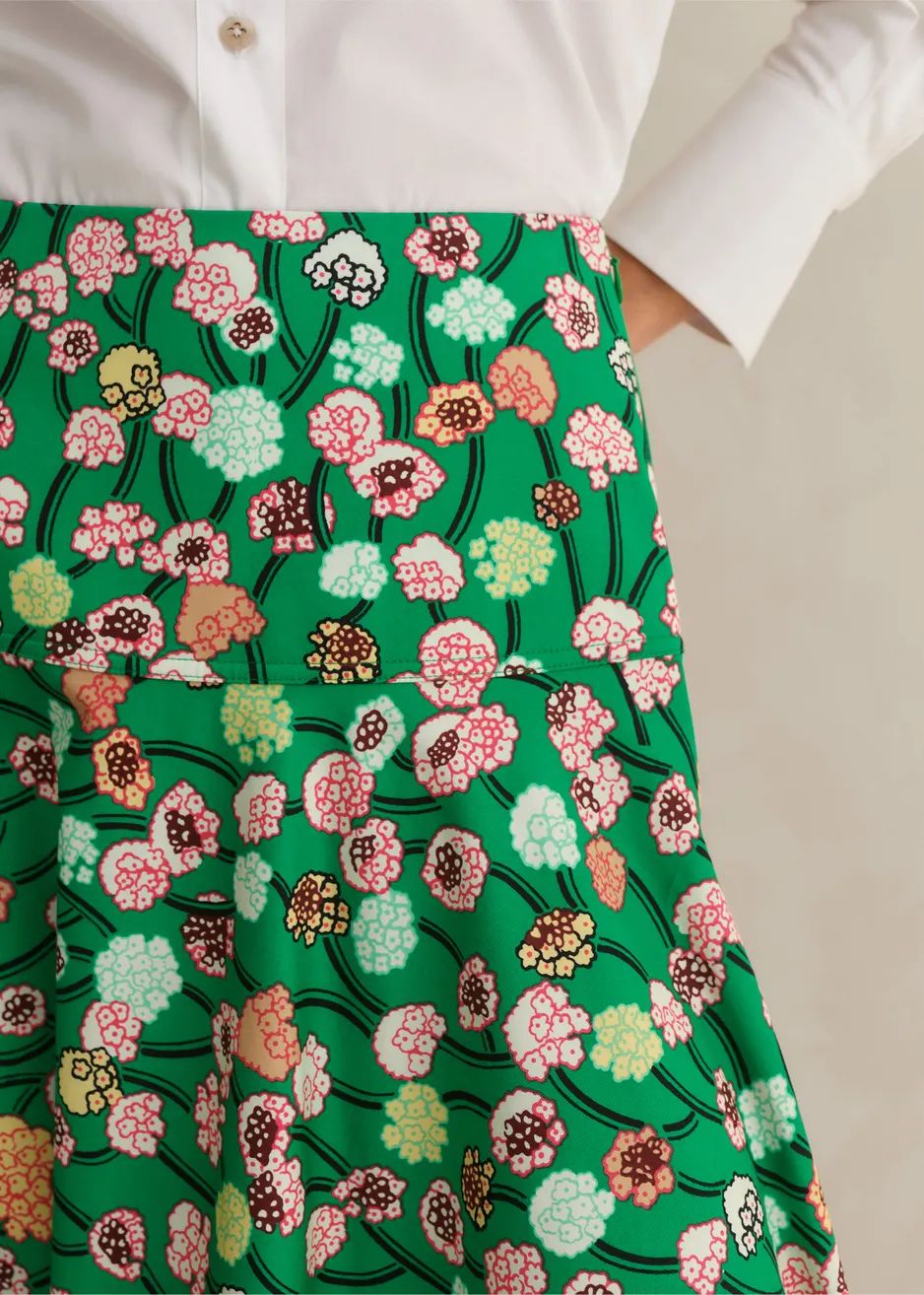 Cotton Poplin Lantana Print Maxi Skirt | ME+EM US