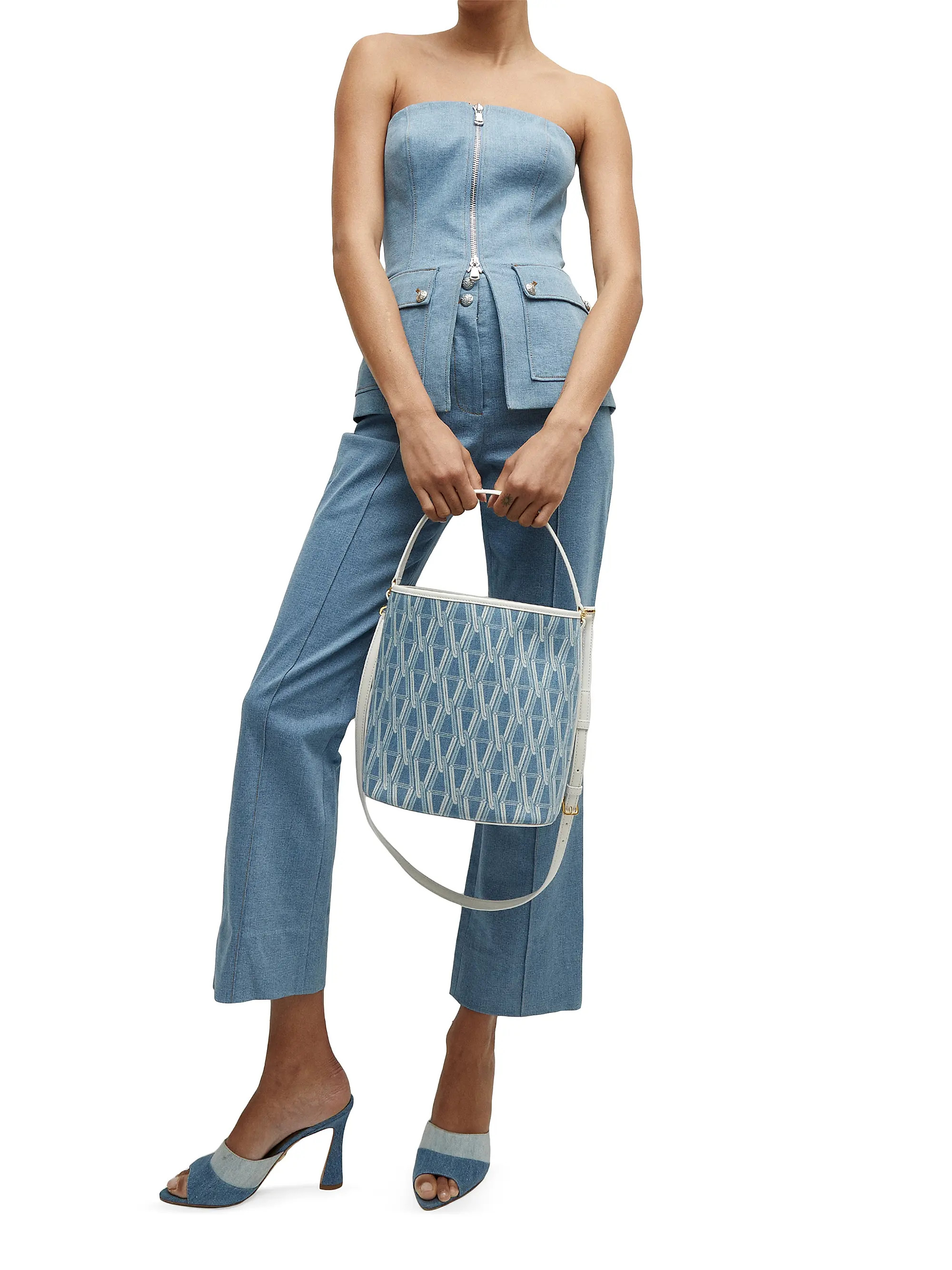 Printed Denim Bucket Bag | Saks Fifth Avenue