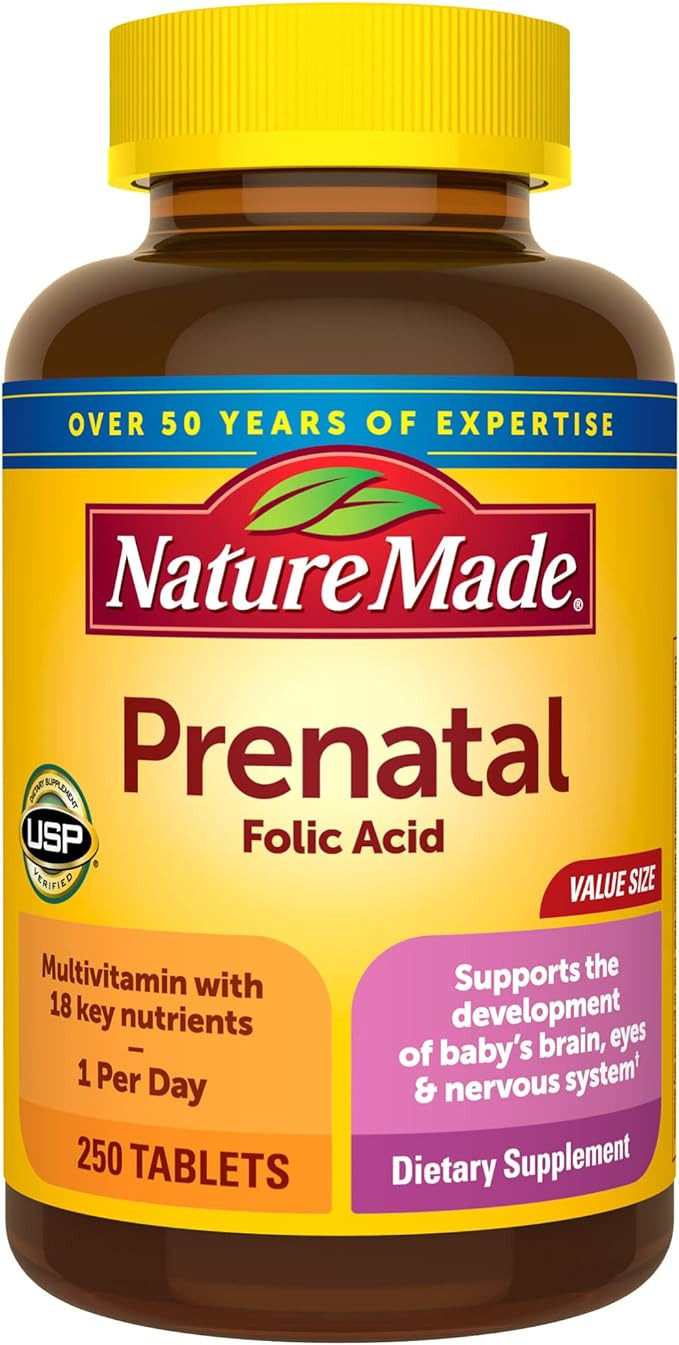 Nature Made Prenatal Multivitamin with Folic Acid, Prenatal Vitamin and Mineral Supplement for Da... | Amazon (US)