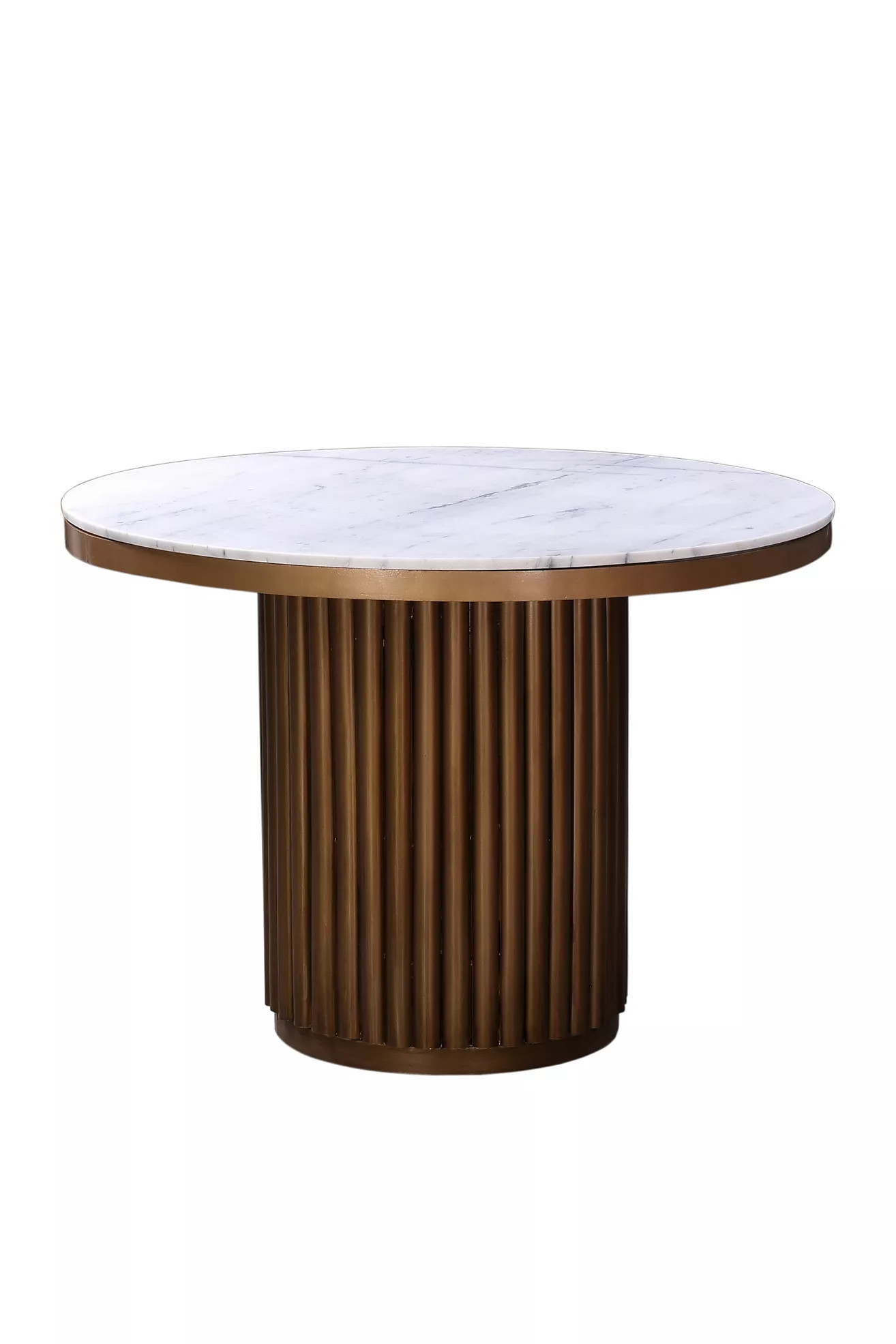 Tower Fluted 42" Round Marble Dining Table | Anthropologie (US)