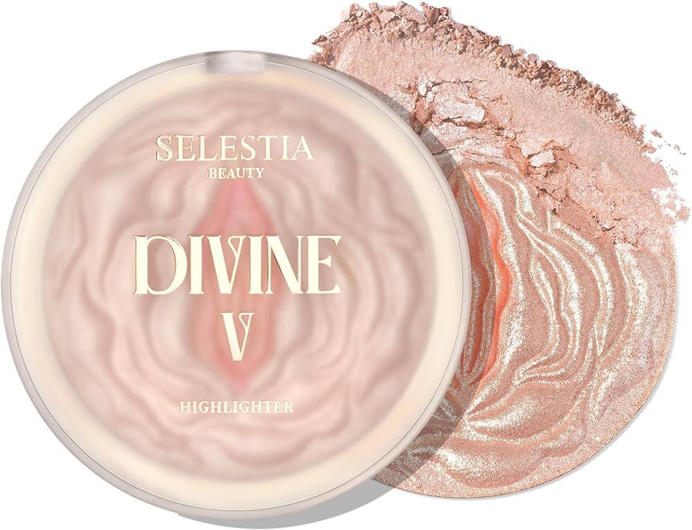 SELESTIA BEAUTY Highlighter Makeup Powder Divine V - Highlighter Powder for Radiant Glow - Face H... | Amazon (US)