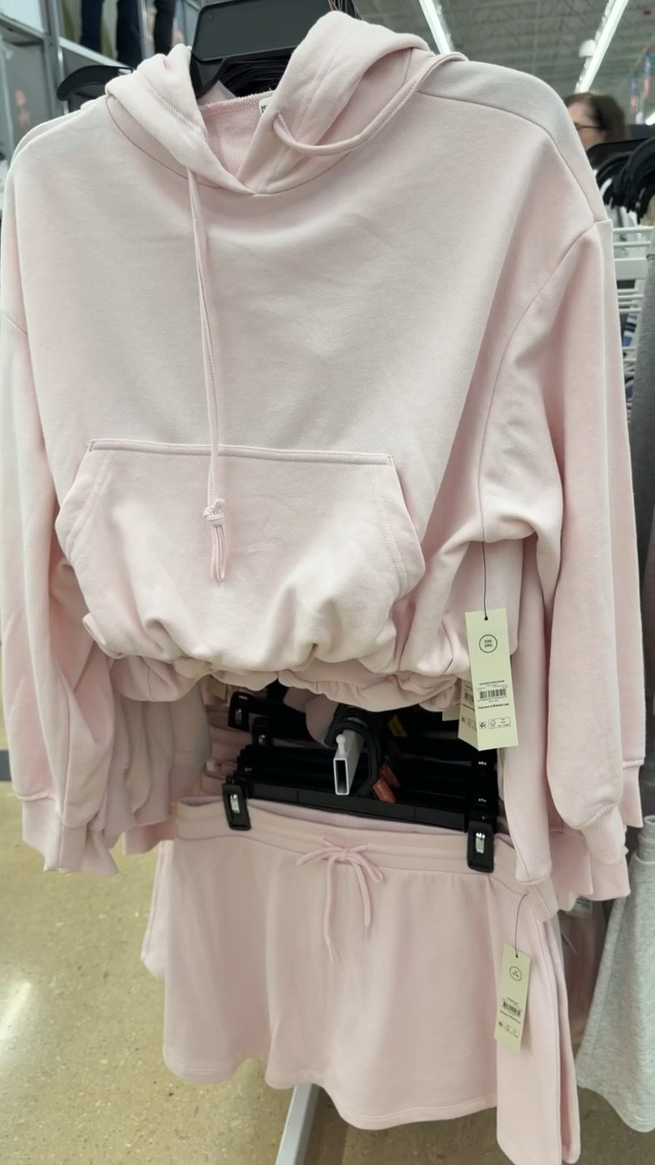 Found the cutest Athleisure set at wamlmart! The sweatshirt is a bubble hem and it has a matching drawstring skort to go with it!! Comes in pink and grey! 

#LTKOver40 #LTKActive #LTKPetite