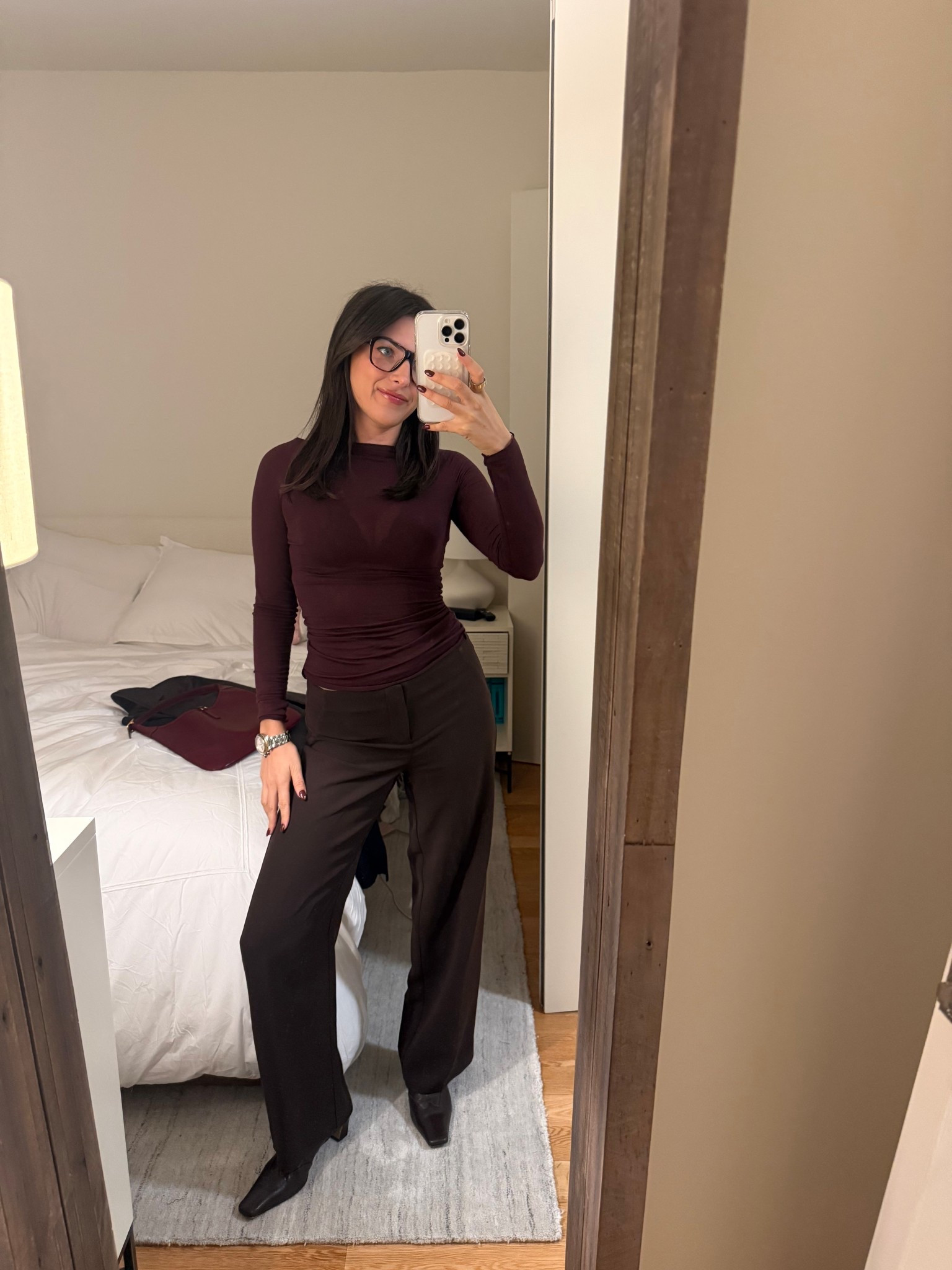 Brown and burgundy going out outfit for fall in nyc

#LTKStyleTip