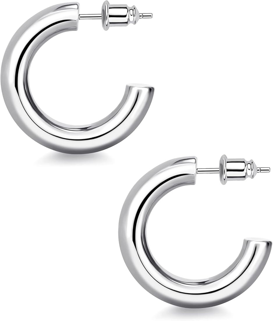 Wowshow Chunky Gold Hoop Earrings, Small Gold Hoop Earrings for Women Valentines Day Gifts 14K Re... | Amazon (US)