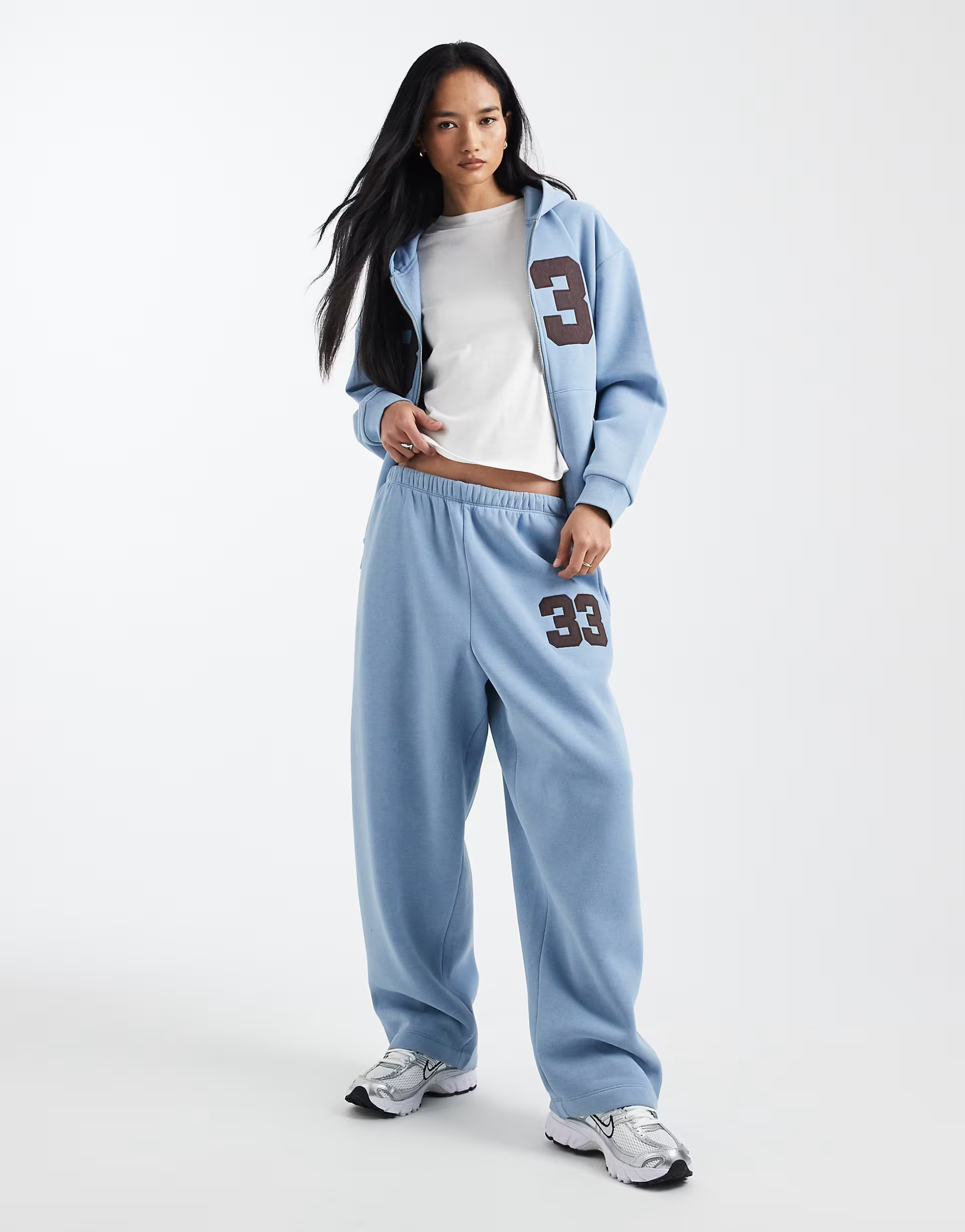 COLLUSION number zip through hoodie co-ord in blue | ASOS (Global)