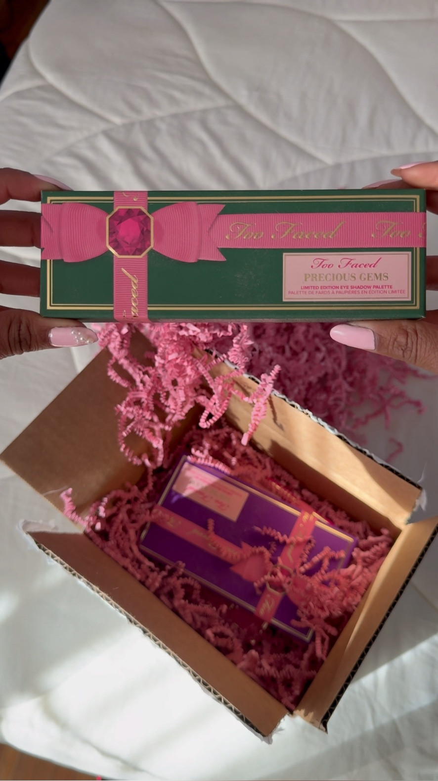 Unboxing a couple of pretty palettes I just received from TooFaced 🎀 FYI - this WHOLE collection is currently on sale. It’s the perfect stocking stuffer for everyone and anyone that loves make-up in your life 💄✨🎄🎁 

#LTKSaleAlert #LTKFindsUnder50 #LTKBeauty