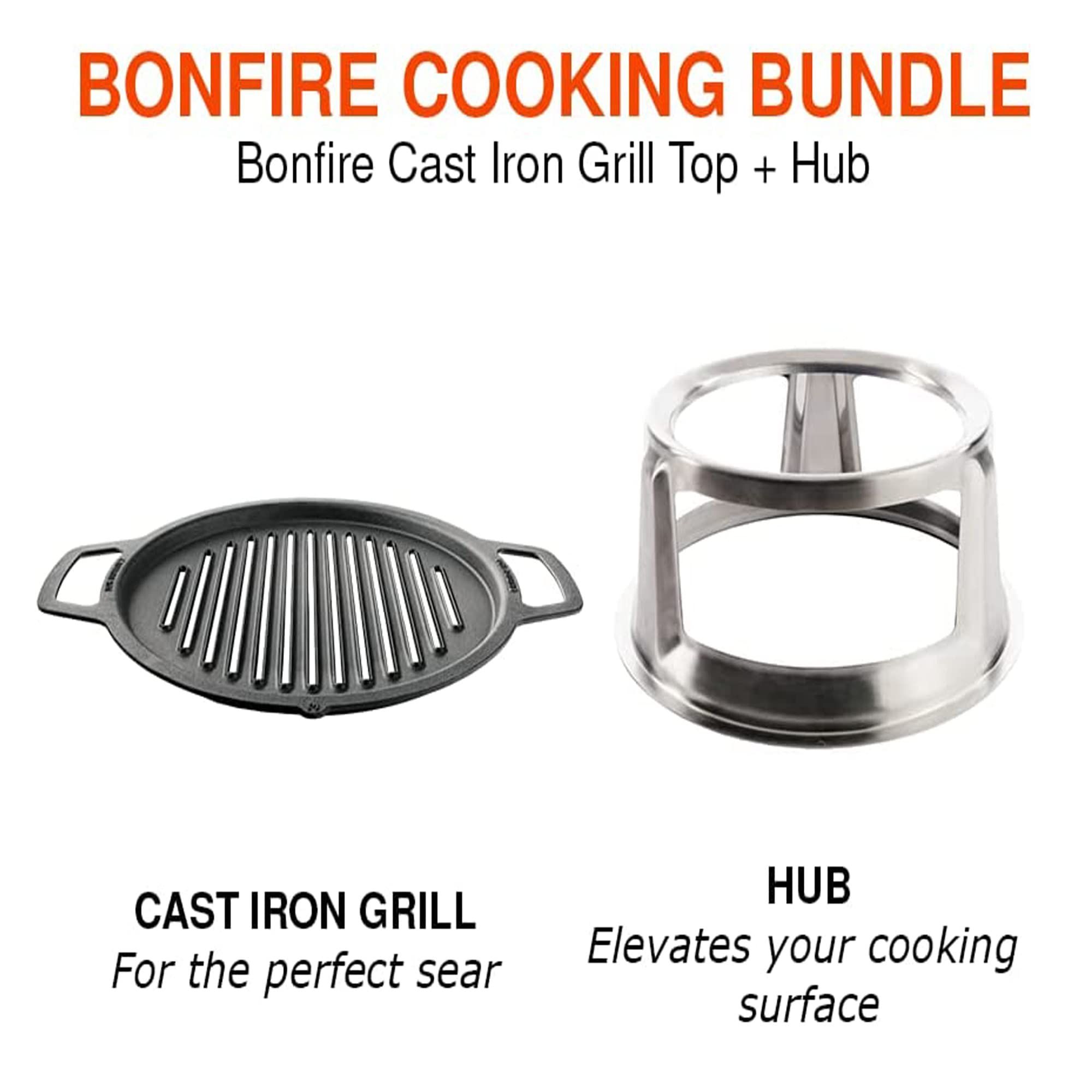 Solo Stove Bonfire Grill Top and Hub, Cast Iron Cooktop with Stainless Steel Hub for 8” Elevati... | Amazon (US)