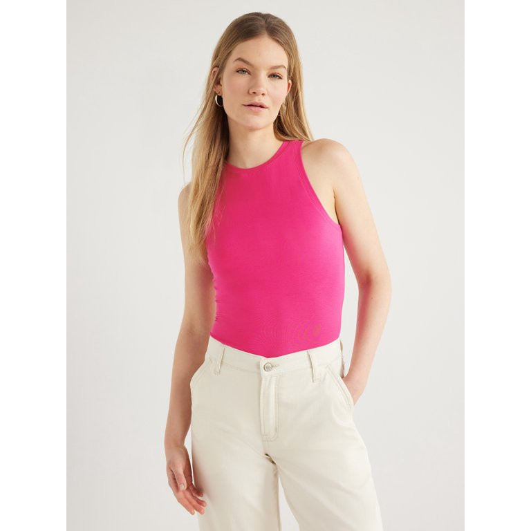 Scoop Women's High Neck Baby Tank Top, Sizes XS-XXL | Walmart (US)