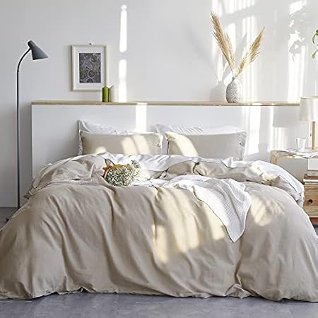 DAPU Pure Linen Duvet Cover Set, 100% Natural French Linen from Normandy, Breathable and Durable for | Amazon (US)
