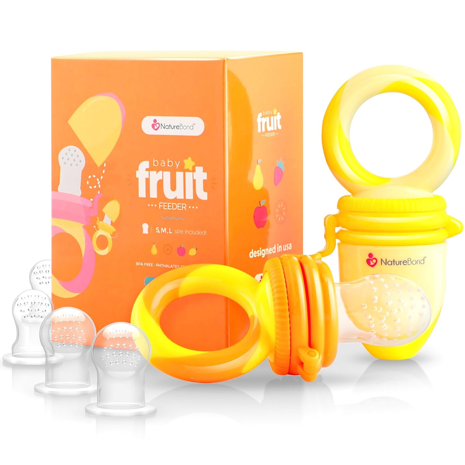 NatureBond Baby Food Feeder/Fruit Feeder Pacifier (2 Pack) - Infant Teething Teether | Includes A... | Amazon (US)