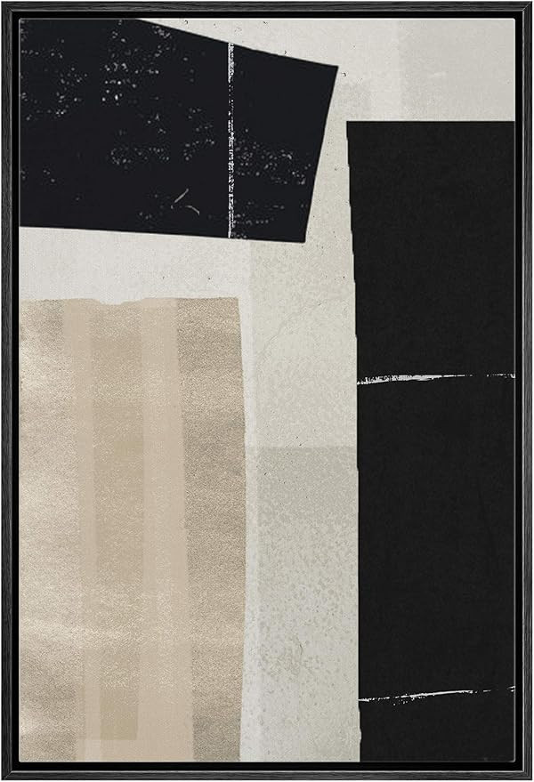 IDEA4WALL Framed Canvas Print Wall Art Geometric Gray Grunge Retro Color Blocks Abstract Shapes I... | Amazon (US)