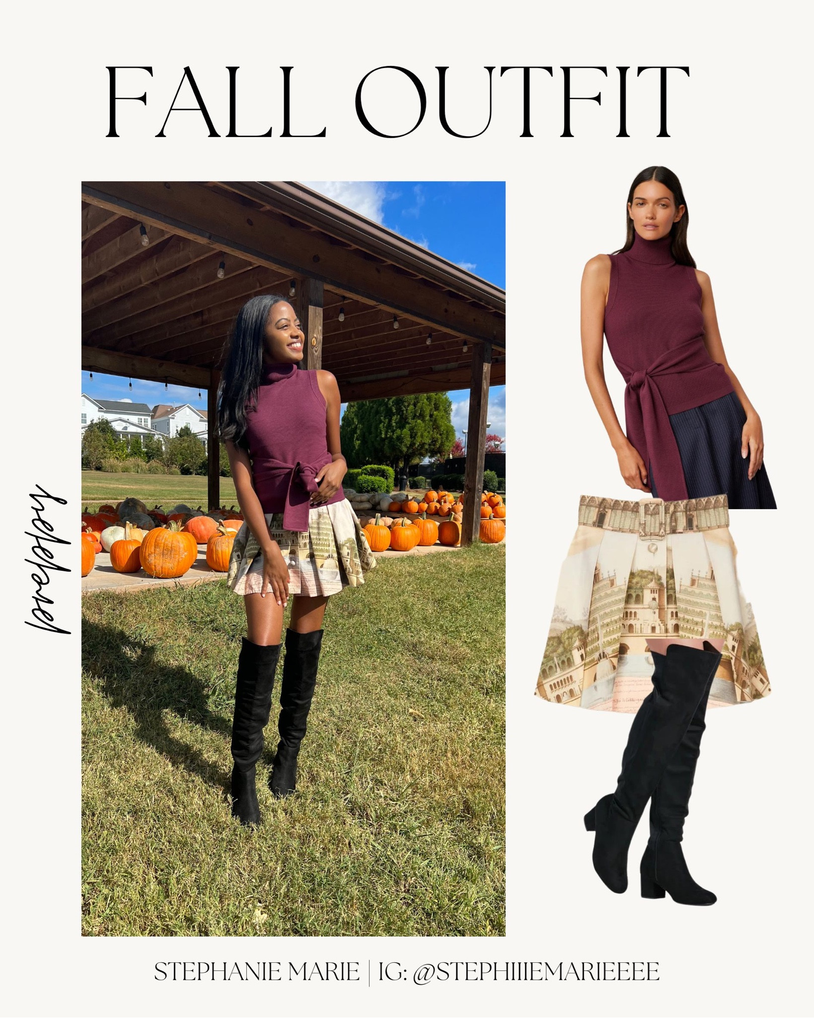 A fall outfit for a pumpkin patch date 🍂!

autumn outfit, fall outfit, black woman fashion, patou, tossin, rtr, rent the runway, patou tennis skirt, patou amour skirt, belted mini skirt, wrap shirt, burgundy shirt, burgundy wrap shirt, red shirt, burgundy top, black fashion, black girl outfit, black girl fall outfit, black knee high boots, black boots, sweater weather
