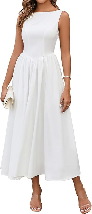 KUTUMAI Women Summer Sleeveless Maxi Dress Casual Vacation Sundress Tank Flowy Long Formal Weddin... | Amazon (US)