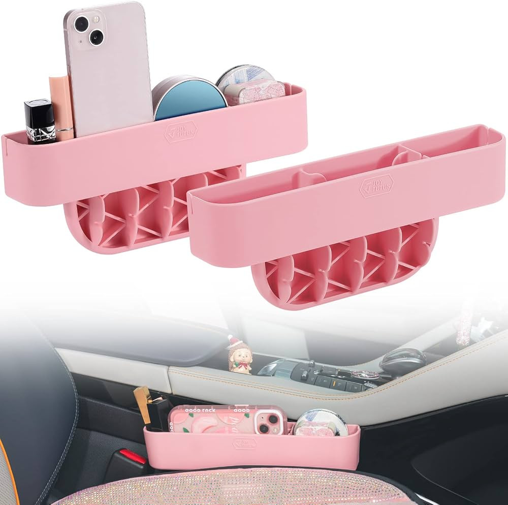 Amazon.com: JOYTUTUS 2 Pack Car Pink Gap Filler Organizer,Silicone Console Storage Box for Car Fr... | Amazon (US)