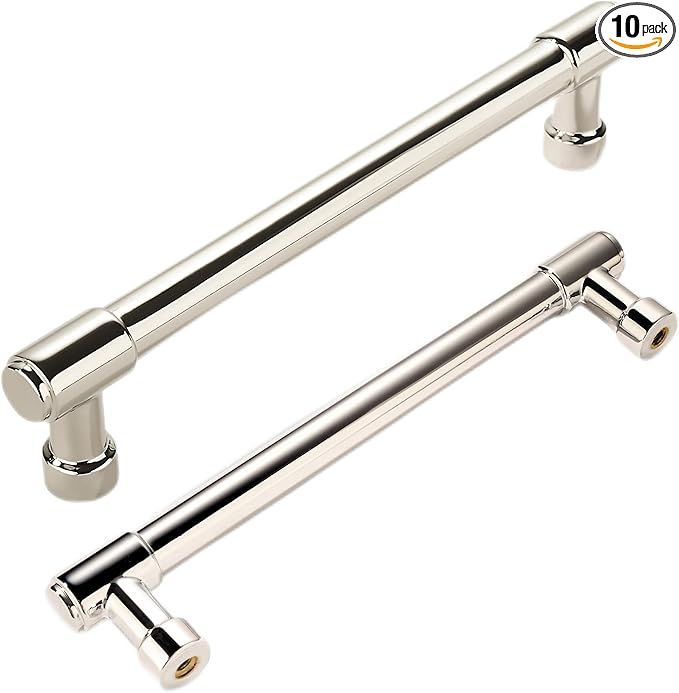 khtumeware 10 Pack 5 Inch Polished Nickel Cabinet Pulls Kitchen Cabinet Handles Drawer Pulls Kitc... | Amazon (US)