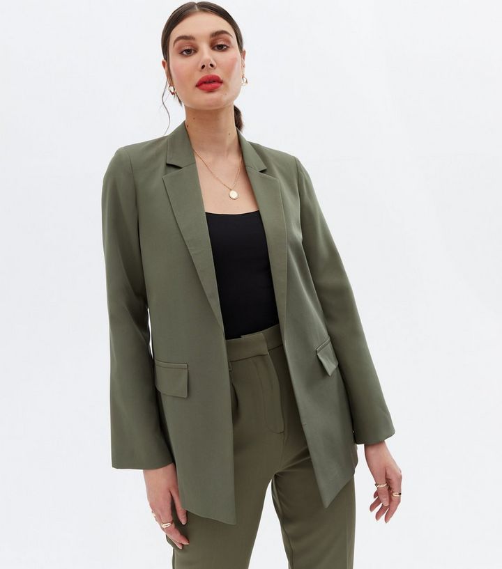 Khaki Long Sleeve Relaxed Fit Blazer
						
						Add to Saved Items
						Remove from Saved Item... | New Look (UK)