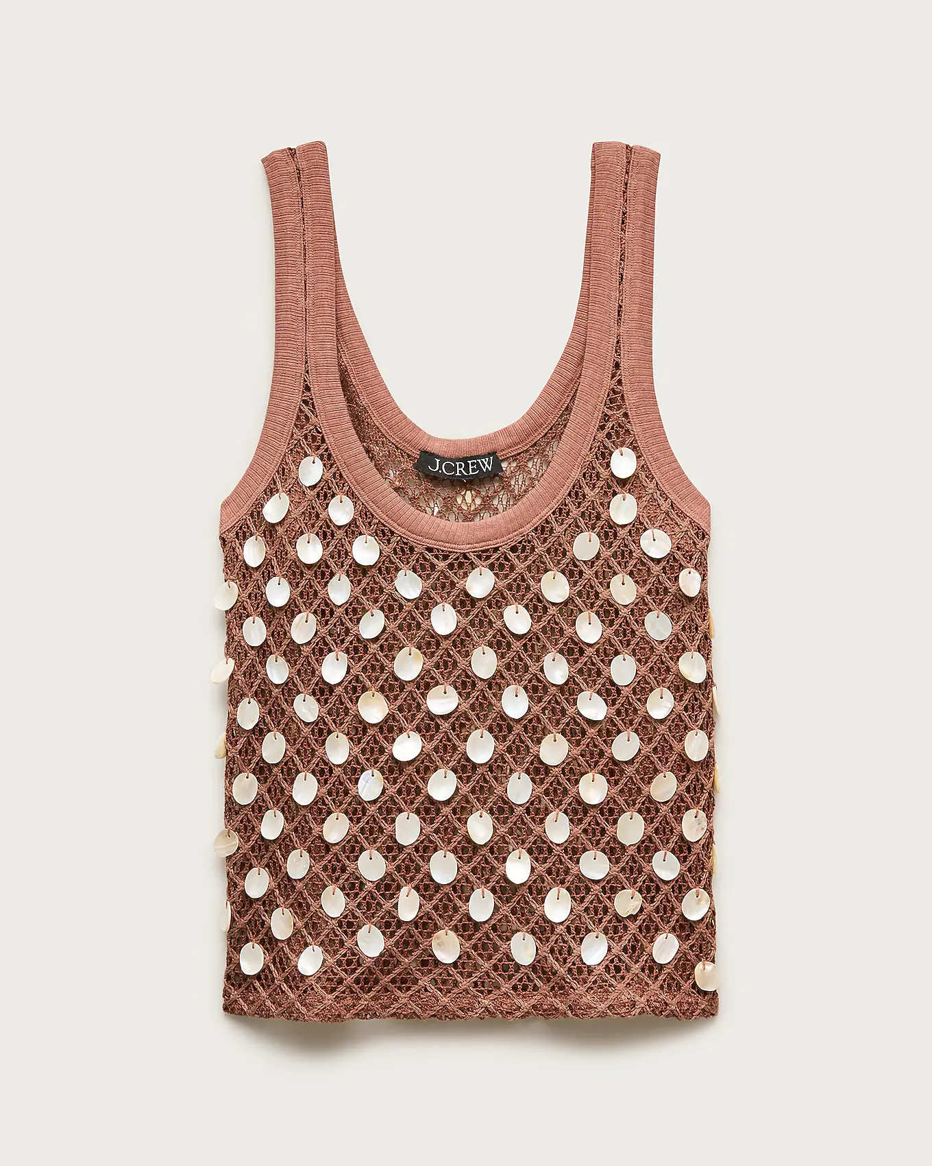 Crochet shell-embroidered tank top | J. Crew US