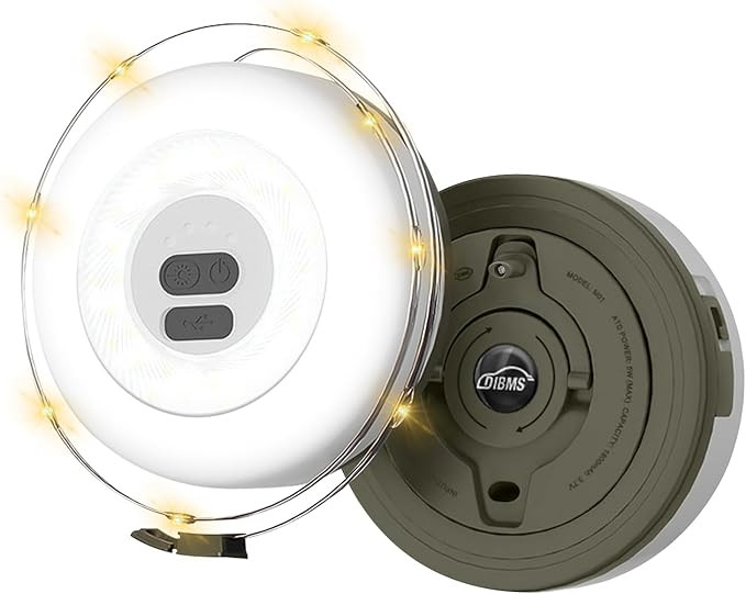 DIBMS 1-Pack Camping String Light w/Lamp, 32.8FT Rechargeable Waterproof LED Hanging Light for Ou... | Amazon (US)