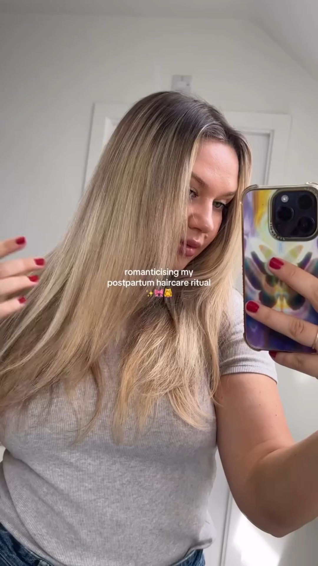 Kinder heat. Gentler routines 🎀✨💆‍♀️ how often do you wash & dry your hair? 

@panasonicpersonalcare partner • ad 

___
#NewMumLife #PostpartumHair
#WellnessJourney #SlowLivingMama #MindfulMotherhood #HairCareJourney #PostpartumWellness #PanasonicNAOJ
#Panasonicpersonalcare

#LTKeurope #LTKuk #LTKbeauty