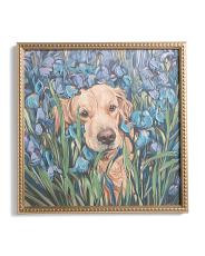 16x16 Dog In Iris Field Wall Art | TJ Maxx