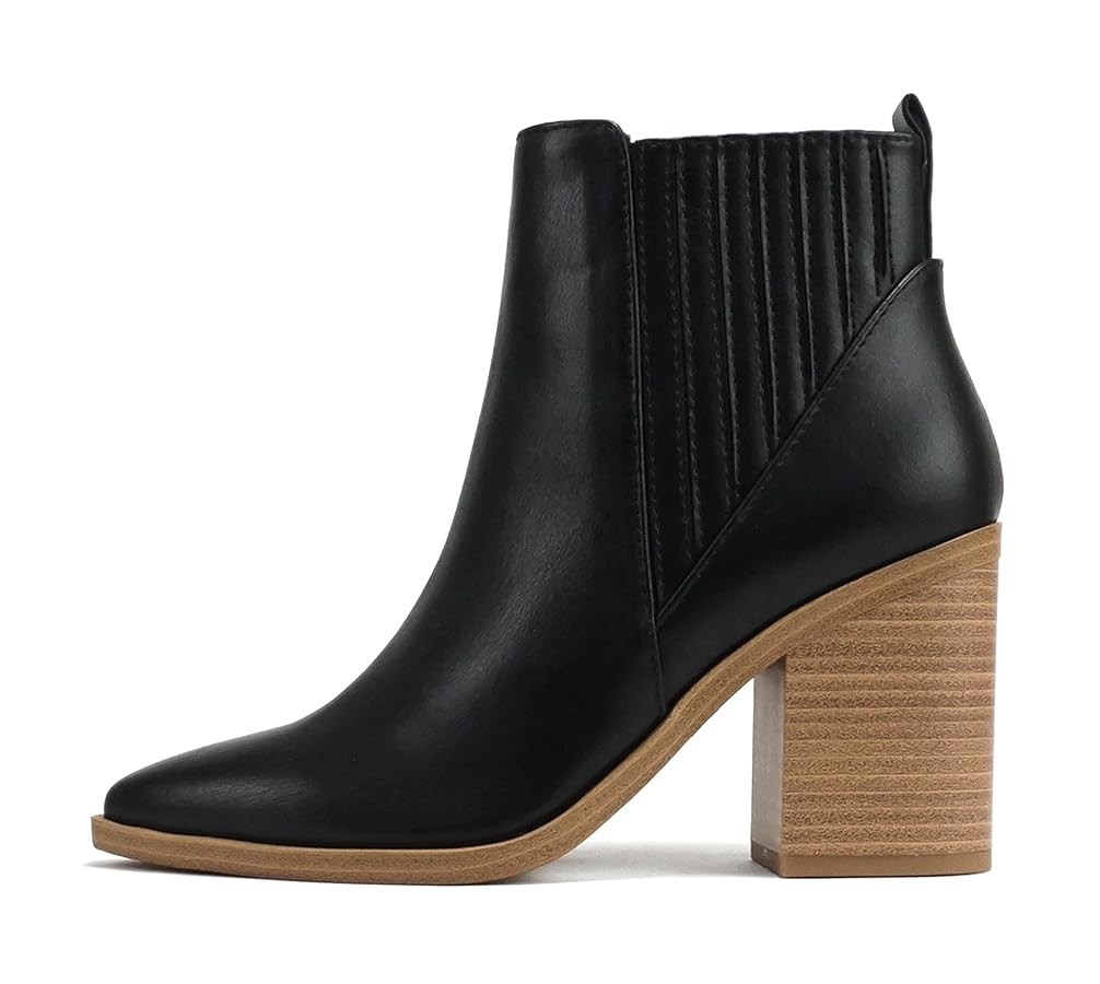 Soda “DUVETS” ~ Women Pointed Toe Pull-On Finger Gore High Heel Ankle Boot | Amazon (US)