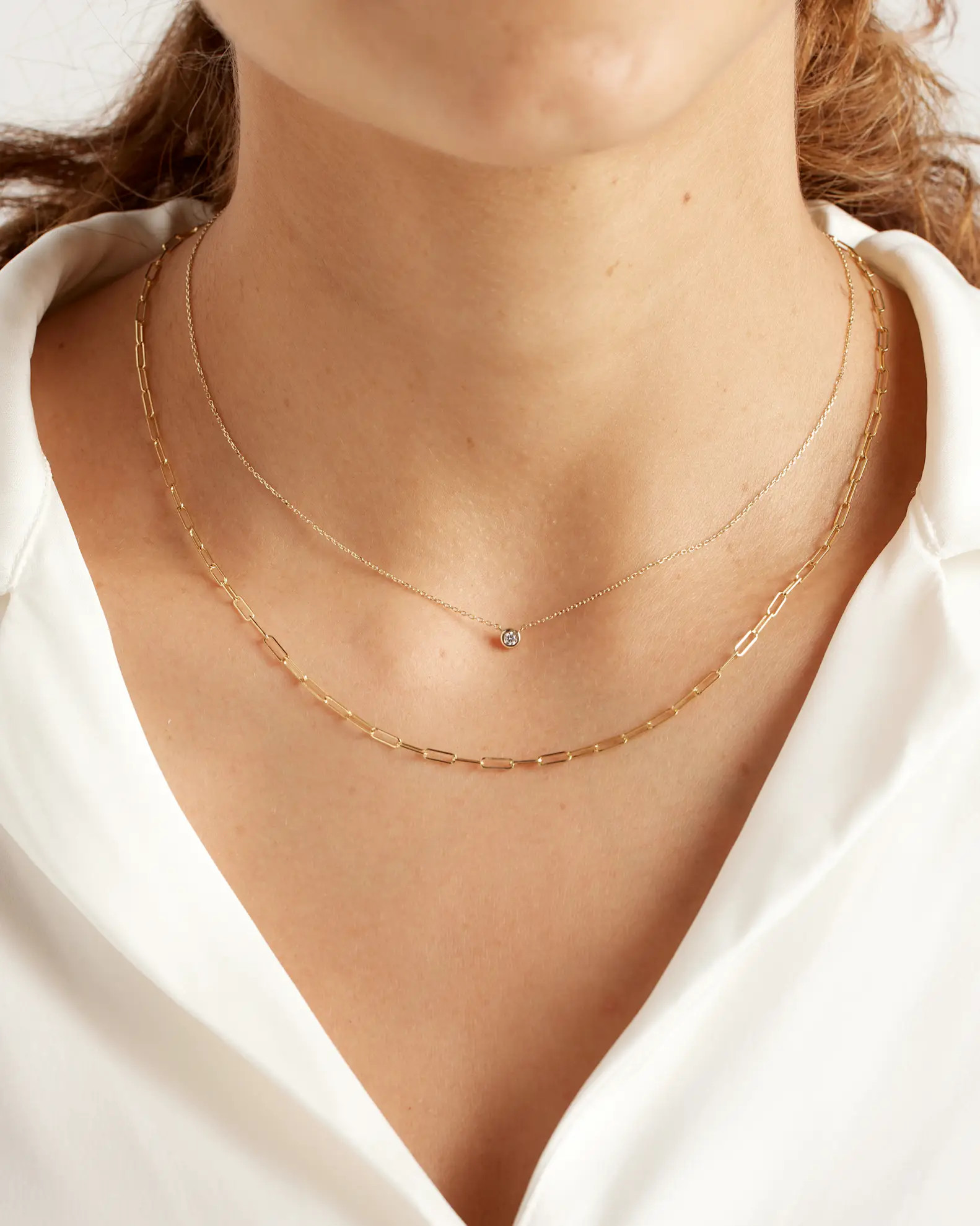 14K Gold Diamond Bezel Necklace in Yellow Gold | Quince