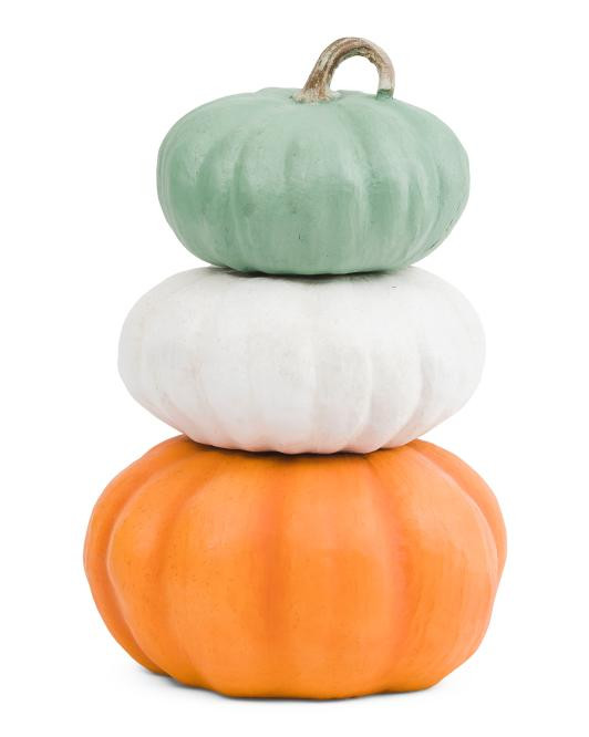 Set Of 3 Outdoor Safe Stacking Pumpkins | TJ Maxx