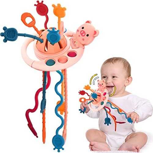 Scuwtocn Baby Montessori Toys for 18M+, Shaker Rattle & Pull String Sensory Toys for Toddlers 1-3... | Amazon (US)