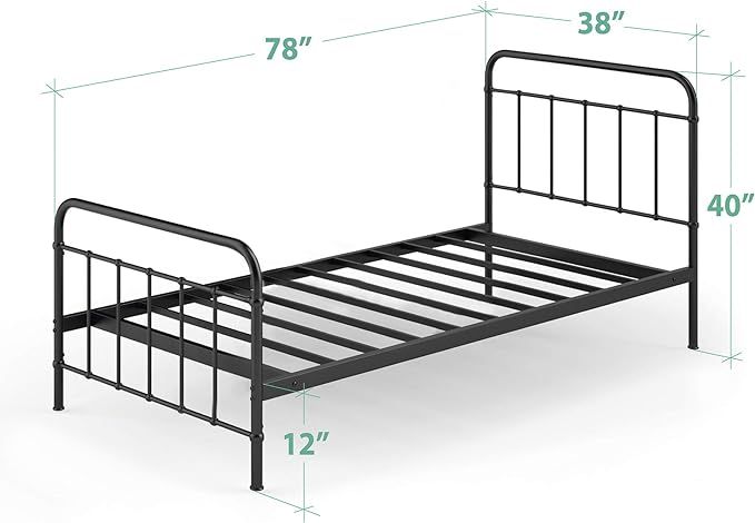Amazon.com: ZINUS Florence Full Panel Metal Platform Bed Frame / Mattress Foundation / No Box Spr... | Amazon (US)