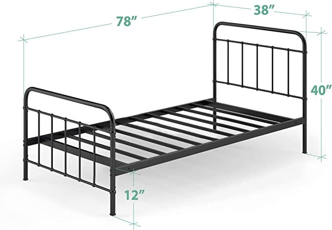Amazon.com: ZINUS Florence Full Panel Metal Platform Bed Frame / Mattress Foundation / No Box Spr... | Amazon (US)