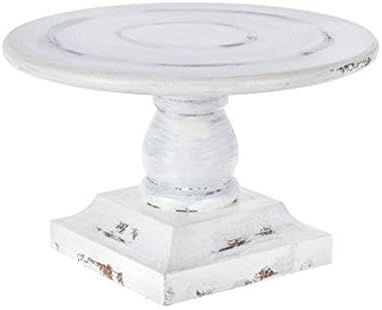 Round Whitewash Special Occasion Wood Cake Stand | Wooden Centerpiece Tray for Party, 10.4" D x 6.3" | Amazon (US)