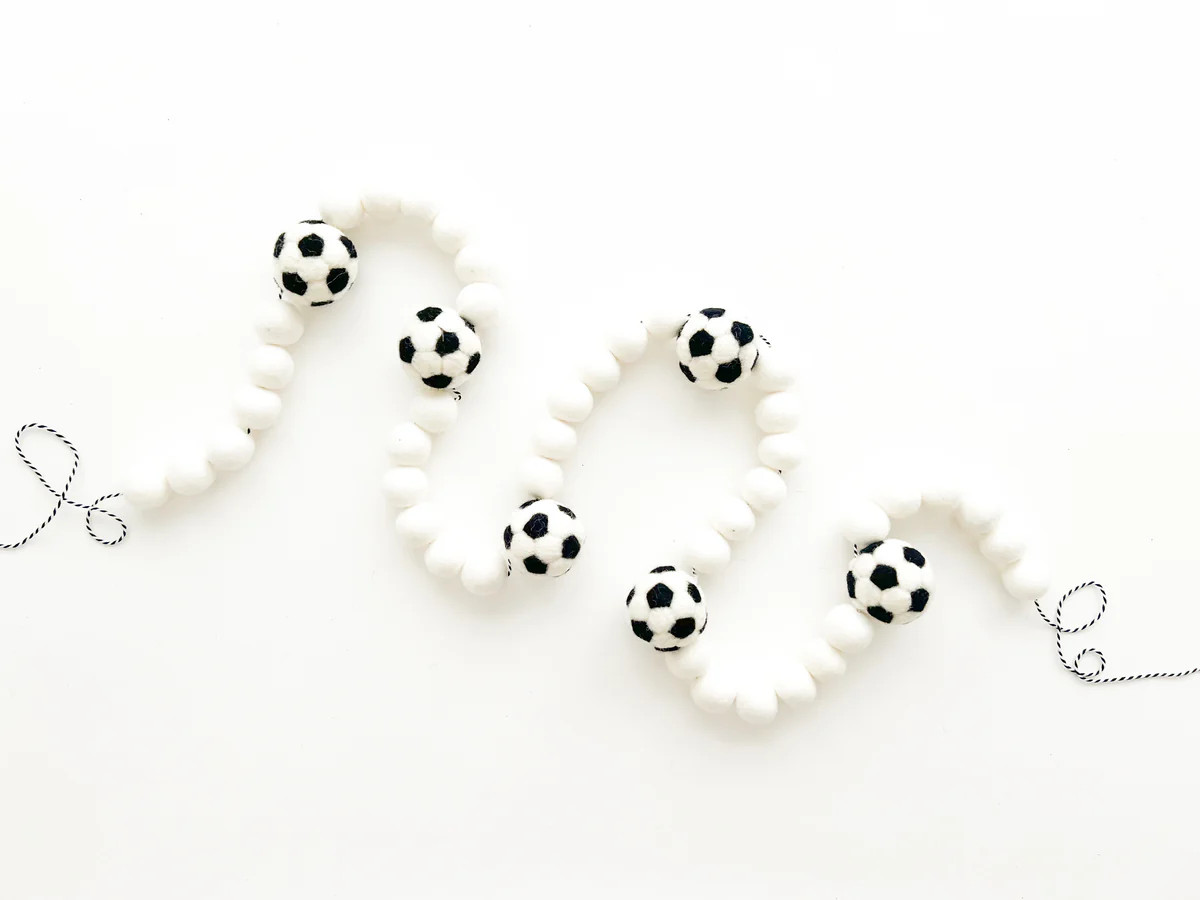 Soccer Themed Felt Ball Garland | Pearl & Jane