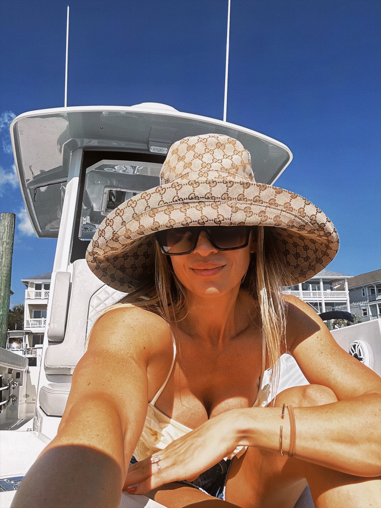 This Gucci bucket hat is definitely one of my most worn items in my closet. I bring it with me every vacation. It’s the chicest way to cover yourself from the sun.😎 makes the perfect gift. I’m wearing a medium, but I should’ve bought a large (I have a normal size head). Runs small 

#LTKtravel #LTKstyletip #LTKGiftGuide