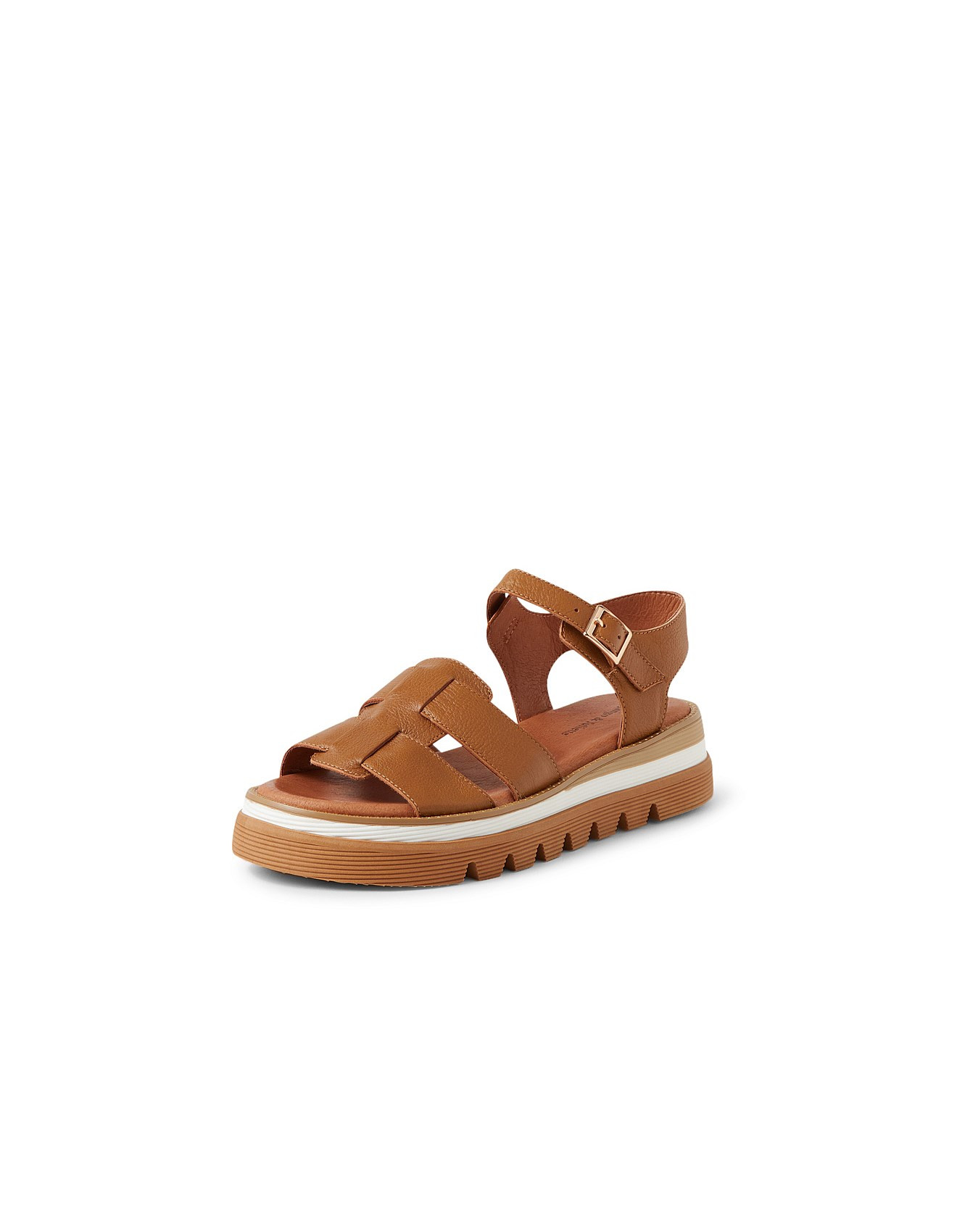 Simm Toffee Leather Sandals | David Jones (Australia & New Zealand)